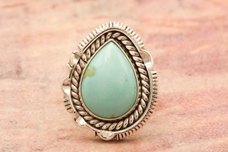 Artie Yellowhorse Genuine Sleeping Beauty Turquoise Sterling Silver Ring